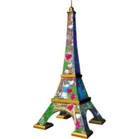 Puzzle 3D turnul Eiffel cu inimioare 216 piese